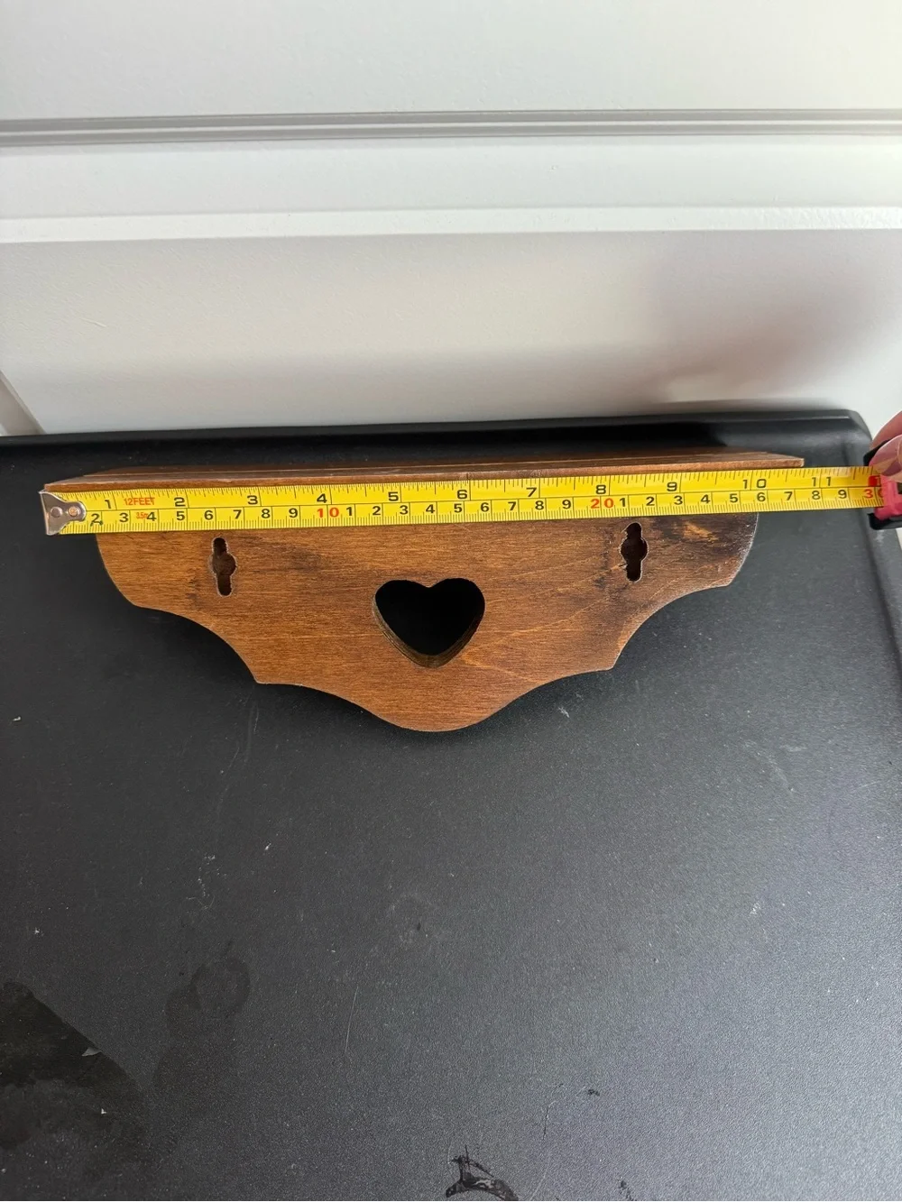 Cottagecore Wooden Heart Accent Wall Shelf - Brown